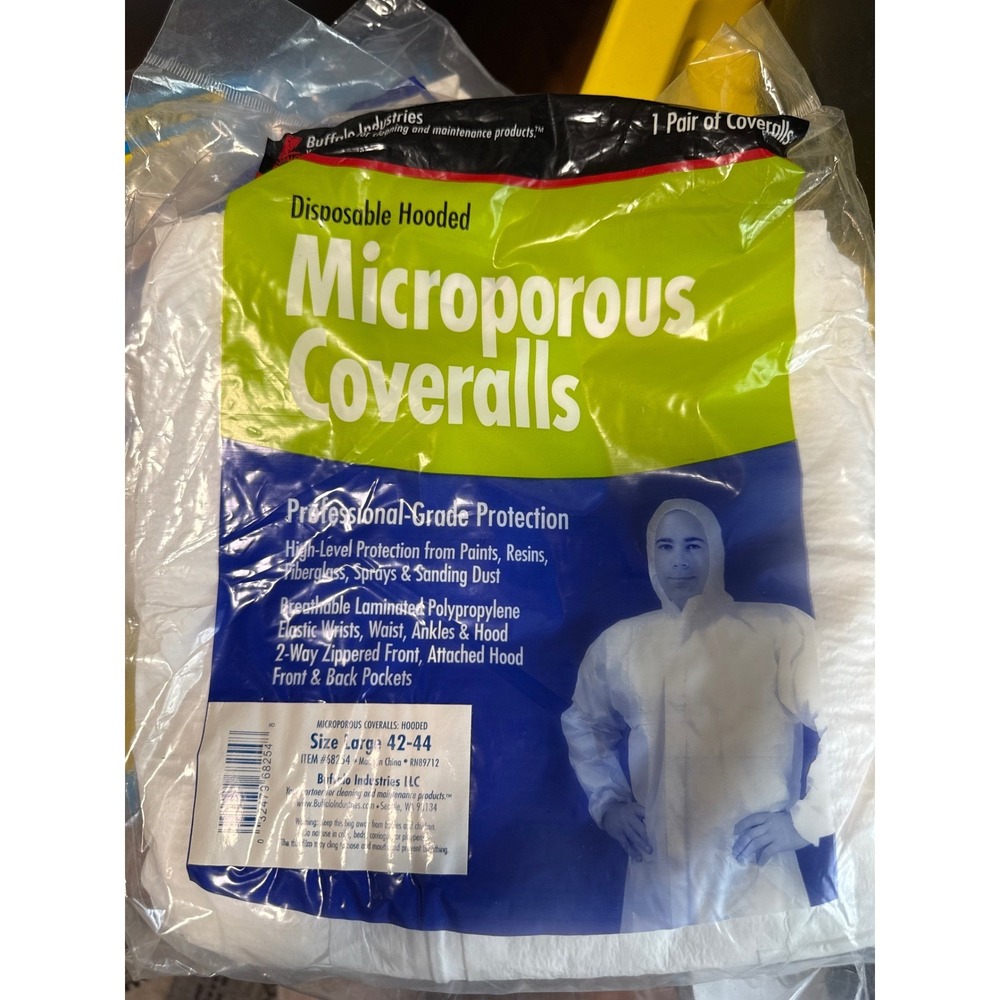 Disposable Microporous SMS Coveralls Unisex L & XL set of 9